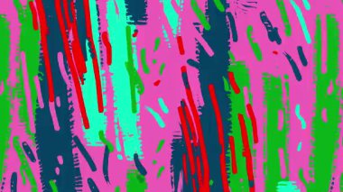 Pembe zemin üzerinde soyut koyu boya vuruşları, el kaba fırça izleri, canlı yeşil mavi siyah renkler, kaotik sanatsal doku, yüksek kontrast kompozisyonu, anlamlı modern soyut yüzey arkaplanı