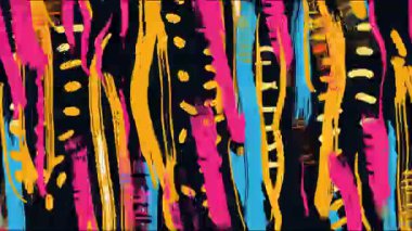 Soyut dışavurumsal boya çizgileri, el çizimi dikey fırça çizgileri, parlak sarı mavi renkler, kaba desenli vuruşlar, enerjik sanatsal ritim, koyu modern soyut boyalı yüzey, dinamik arkaplan bileşimi