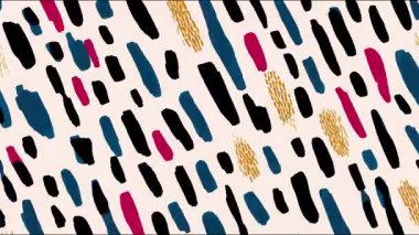 Soyut el çizimi çizgi deseni, dağınık yuvarlak boya izleri, minimum fırça darbeleri, bej rengi açık arkaplan, siyah mavi sarı aksanlar, oyuncu sanatsal ritim, modern soyut boyalı yüzey, anlamlı doku bileşimi