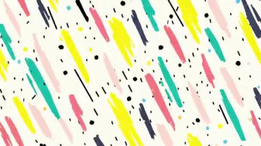 Soyut asgari boya çizgisi deseni, el çizimi kısa vuruşlar, canlı sarı gri gri siyah renkler, dağınık noktalar, oyuncu sanatsal doku, temiz ışık arkaplan, anlamlı modern soyut yüzey kompozisyonu