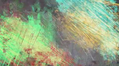 Renkli soyut grunge boya dokusu arka plan, anlamlı fırça darbeleri, çizik boya katmanları, kaotik karışık renk yüzeyi, kalın analog boya izleriyle sanatsal sıkıntılı tuval