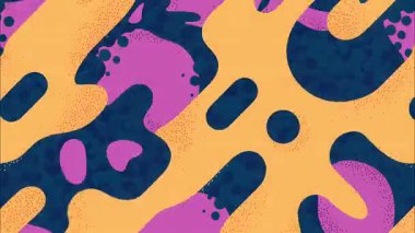 Kalın kıvrımlı şekilli, soyut el çizimleri, turuncu mor palet, kumlu boya ayrıntıları, oyuncu modern sanatsal arka plan.