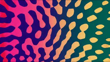 Soyut akış şekilleri pembe ve mavi organik formlar, retro renk paleti, pürüzsüz hareket damlaları, neşeli çizgi film arka plan dokusu