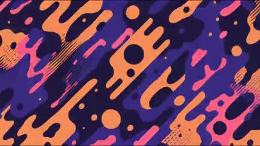 Genişletilmiş organik şekilli soyut akış deseni, çapraz hareket dokusu, pürüzsüz sıvı biçimi, renkli modern çizgi film tarzı arka plan