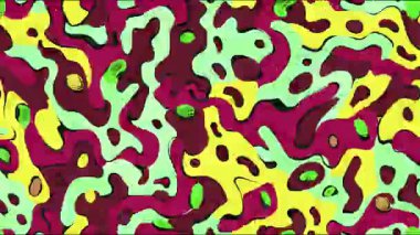 Düzensiz şekilli organik soyut kamuflaj biçimi, kalın kontrast renkleri, kırmızı yeşil tonlarda el çizimi arkaplan