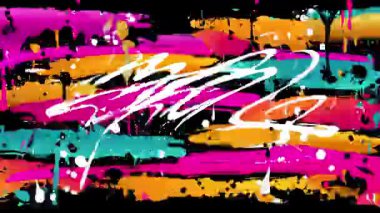 Soyut çizgili arka plan, yatay fırça darbeleri, beyaz karalamalar, renkli grunge dokusu, anlamlı el boyası deseni