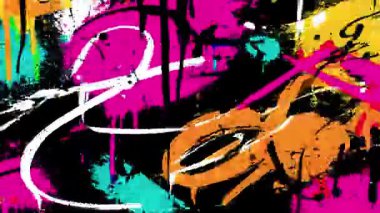 Soyut grafiti boya sıçrama arkaplan, el fırçası darbeleri, pembe mavi ve turuncu boya izleri, anlamlı sokak sanatı dokusu, kalın grunge yüzey