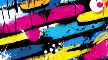 Renkli grafiti çizgileri arka plan, damlayan boya dokusu, kalın sokak sanatı deseni, elle çizilmiş grunge kompozisyonu, kentsel boya katmanları.