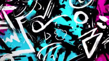 Graffiti doku arka planı, keskin el çizimleri, siyah beyaz kontrast, kentsel boya izleri, sokak sanatı kompozisyonu, kaba fırça çizgileri, soyut grafik kaos, anlamlı grafiti tarzı