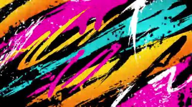 Çapraz dinamik boya vuruşları parlak renklerle, soyut grunge graffiti arkaplanı, el çizimi sokak sanatı dokusu enerjik fırça hareketiyle