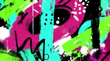 Neon graffiti boya darbeleri, agresif soyut sokak sanatı dokusu, kalın el çizimleri, yüksek kontrast renkli şehir kompozisyonu.