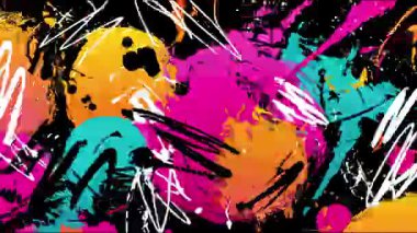 Patlayıcı boya sıçraması, kaotik fırça izleri, el çizimi sokak sanatı arka planı, grunge dokusu, soyut boya patlaması, dışavurumsal şehir hareketi