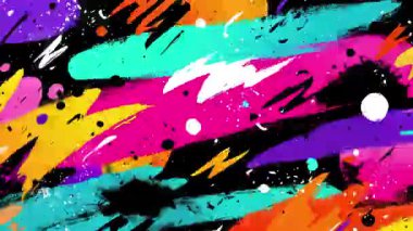 Soyut yıldırım fırça darbeleri, enerjik grafiti çizgileri, renkli boya lekeleri, dinamik el çizimi sokak sanatı arka planı, cesur dışavurum dokusu.