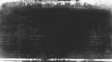 Koyu grunge çerçeve dokusu, kaba kenarlı siyah sıkıntı arka plan, ağır vignette kenarları, çizik film yüzeyi, kirli kaplama, analog hasar, yıpranmış kağıt görünüm, soyut monokrom zemin