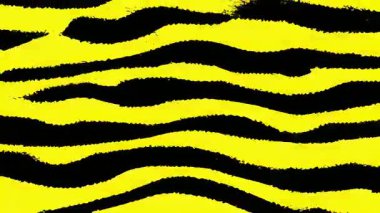 Siyah çizgili zebra çizgili sarı arka plan, kaba tahıl dokusu, soyut minimalist grunge hayvan desenli çizgi film