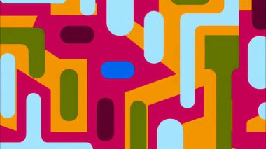 Yuvarlak bloklu soyut organik desen, kırmızı turuncu sarı zemin, yumuşak eğri şekiller, düz modern illüstrasyon, pürüzsüz akışkan geometrik kompozisyona sahip canlı dekoratif soyut doku