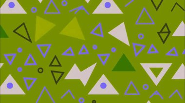 Geometrik üçgen desen, mavi beyaz şekilli sessiz zeytin arkaplan, düz 2D vektör stili, soyut minimal tasarım, retro pop sanat geometrisi, sakin tekrarlayan arka plan bileşimi