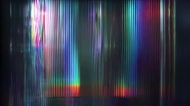 Koyu dikey arıza spektrum çizgileri, kromatik müdahale çizgileri, RGB bozma bantları, neon dijital hata dokusu arka planı