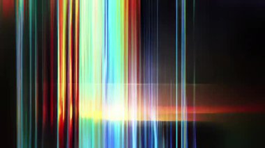 Dikey RGB ışık çizgileri, kromatik tarama çizgileri, dijital parazit çubukları, gökkuşağı çarpıtma çizgileri, neon spektrum kayması, soyut veri yozlaşması arkaplanı