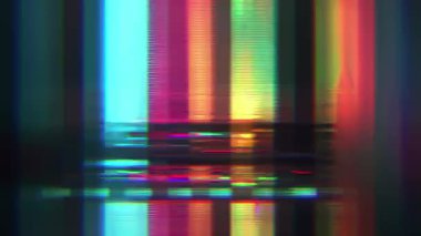 Dikey RGB Işık Çubukları Arıza Bozukluğu, Soyut Dijital Karışma ve Yansıma, Tarama Hatları ile Siber Teknoloji Spektrumu Arkaplanı