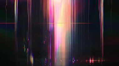 Sıcak dikey ışık çatlağı, neon turuncu parıltı, dijital bozulma dokusu, siber punk bilim kurgu görsel kurgu