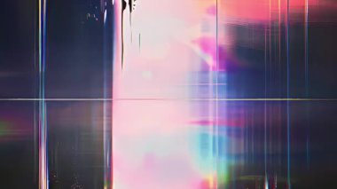 Siberpunk arızası parlak dikey neon ışını, holografik renk bozulması, dijital ışık sütunu, bilim-kurgu aydınlatma dokusuna sahip soyut bir arkaplan.