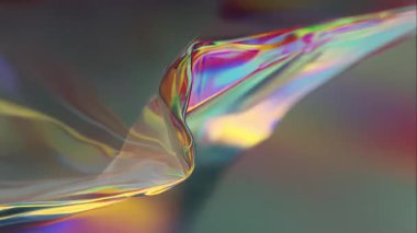 Gökkuşağı yansımalı fütüristik neon sıvı dalga, pürüzsüz akıcı yanardöner yüzey, soyut holografik hareket, yumuşak parlayan gradyanlar, renkli ışık izli dijital siber punk dokusu ve sıvı enerji
