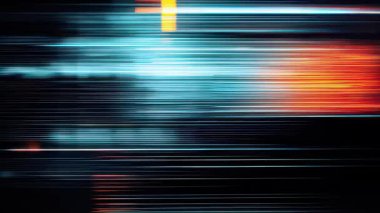 Soyut arıza yatay ışık çizgileri arka plan, mavi dijital tarama çizgileri, kırmızı parıldayan ışık bloğu, hızlı hareket bulanık çizgiler, fütüristik parazit dokusu, siber çarpıtma etkisi, elektronik gürültü deseni, modern teknoloji görsel enerji deseni