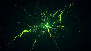 anime yeşil elektrik çekirdeği, yıldırım patlaması, parlayan plazma merkezi, komik elektrik patlaması, bilim kurgu güç grevi