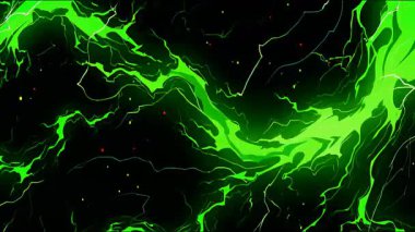 Yeşil sıvı enerji akışı, parlayan plazma akışı, anime tarzı güç akımı, komik stil soyut enerji arkaplanı, organik elektrik hareketi, dinamik yeşil ışık dokusu