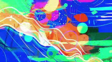 Soyut grunge el çizimi sanat kolajı arka plan, canlı neon fırça darbeleri, turkuaz mavi dalgalı kırmızı merkez, organik boya lekeleri, karışık medya dokusu, anlamlı kaotik hareket, sanatsal soyut arkaplan