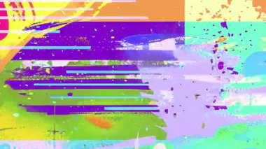 Renkli soyut grunge yatay bantlı karışık ortam arka planı, el çizimi şekiller, boya gürültüsü, sıkıntılı dokular, dışavurumsal sanat kolajı, canlı katmanlı kompozisyon, modern deneysel görsel tasarım