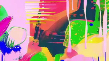 Soyut renkli arka plan koyu yeşil turuncu fırça darbeleri, el boyası dokular, anlamlı katmanlı kompozisyon, organik şekiller.