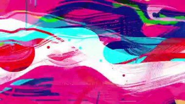 Akışkan boya hareketli parlak soyut arkaplan, canlı pembe baskın renk, katmanlı fırça dokuları, anlamlı akışkan şekiller, enerjik sanat yüzeyi