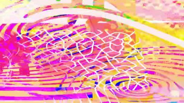 Soyut parlak girdap deseni, katmanlı dairesel hareket, renkli boya darbeleri, noktalı doku, dinamik spiral şekiller, canlı pembe mavi palet, enerjik sanatsal arkaplan