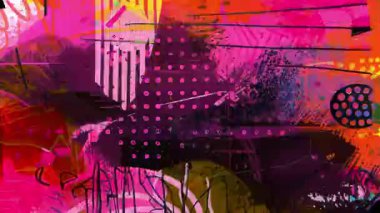 Yoğun pembe tonlara sahip canlı bir grunge arka planı, kaba boya katmanları, sıkıntılı dokular, çizik yüzey, dışavurumsal fırça izleri, ham sanatsal bileşim, kaotik görsel enerji