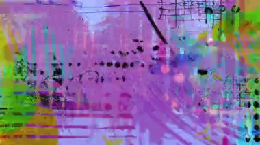 Çoklu renkli grunge arkaplan, el çizimi çizgileri, anlamlı karalama vuruşları, kaba analog boya dokusu, kaotik karışık medya yüzeyi, canlı sanatsal animasyon dokusu