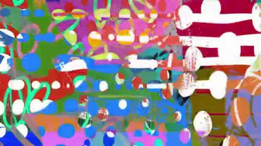 Renkli soyut grunge arkaplan, katmanlı analog boya dokuları, el çizimleri ve ızgara çizgileri, karışık medya kolajı yüzeyi, anlamlı sanatsal desen, kaotik animasyon dokusu