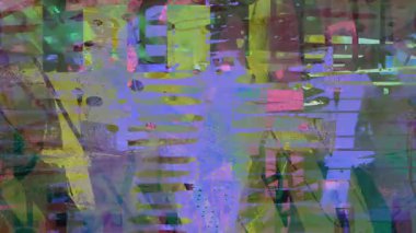 Karanlık soyut sanat arkaplanı, katmanlı analog dokular, el çizimleri, bozuk grunge şekilleri, kaotik karışık medya yüzeyi, psikedelik dijital gürültü, anlamlı animasyon dokusu