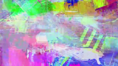 Neon fırça darbeleri, katmanlı pastel dokular, karalama çizgileri, boya lekeleri, karışık medya örtüleri, dinamik grunge hareketli arka plan