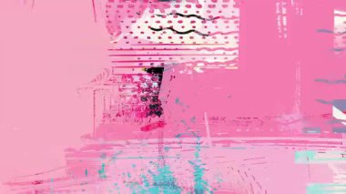 Yarım ton noktalı parlak pembe grunge arkaplan, siyah çizik izleri, mürekkep lekeleri, sıkıntılı fırça darbeleri, karışık medya kolajı dokusu, kaotik katmanlı kentsel grafik sanat hareketi arka planı