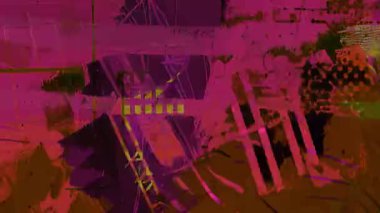 Koyu morumsu, soyut karışık medya kolajı arka plan ölçekli desen dokusu, çapraz çizgi vuruşları, grunge örtüşmeleri, katmanlı yarım ton unsurları ve kentsel hareketli grafik bileşimi