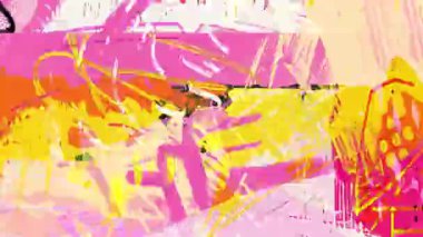 Pastel Pembe Sarı Soyut Boya Doku, El Çizimi Karalamalar ve Renkli Grunge Fırça Örnekleri