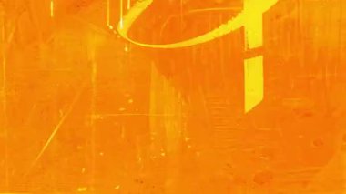 Parlak turuncu desenli arka plan çizilmiş boya yüzeyi, parlayan ışık çizgisi, sıkıntılı grunge örtüsü, sıcak analog kentsel duvar dokusu