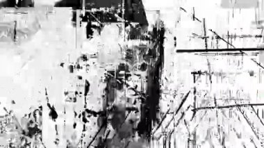 Katmanlı metin parçaları, sıkıntılı boya darbeleri ve kentsel grunge dokusu ile yüksek kontrast siyah ve beyaz kolaj arka planı