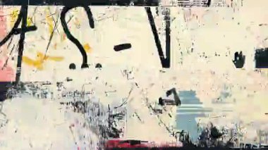 Yüksek kontrast grunge soyut arka plan siyah ve sarı boya katmanları, çizilmiş yüzey dokusu ve sıkıntılı şehir tipografi unsurları