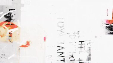 Orange Fragments, Cut Paper Typography, Analog Film Gürültüsü, Stresli Yazıcı Dokuları, Kırık Grafik Elementleri, Yüksek Anahtar Deneysel Arkaplan