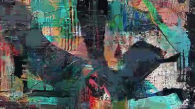 Siyah boya grunge doku arka plan, kalın fırça darbeleri, çizik yüzey, analog toprak gürültü, katmanlı soyut tuval, hasarlı endüstriyel zemin, ham boyalı animasyon