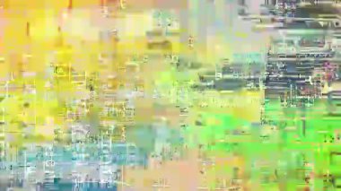 Soyut renkli grunge kolaj arka planı, katmanlı boya darbeleri, soluk pastel tonlar, cyan sarı turuncu renk blokları, sıkıntılı yüzey, karışık medya kompozisyonu, analog gürültü, yıpranmış kağıt dokusu, sanatsal kaos, anlamlı arkaplan