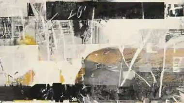 Gri tonlu grunge doku arka planı, yırtık kağıt kolajı, kabaca çizilmiş yüzey, analog hasar katmanları, sıkıntılı baskı dokusu, kirli soyut zemin, yıpranmış kağıt parçaları, endüstriyel gürültü deseni, yaşlı yüzey, tek renkli medya arkaplanı